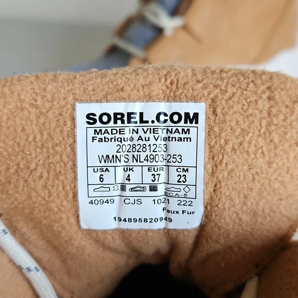 SOREL Women's Kinetic Breakthru Caribou Waterproof Sneaker Booties - Nwt - Picture 6 of 6